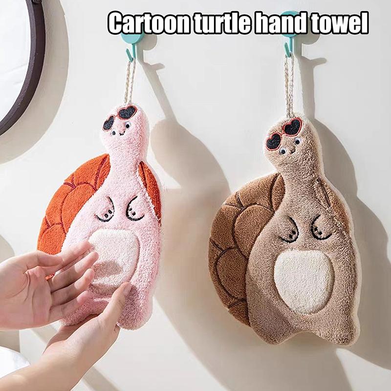 1 Pack Of Cute Turtle-shaped Hand Towels, Microfiber Fingertip Towels, Super Absorbent Towels, Suitable For Daily Household Use