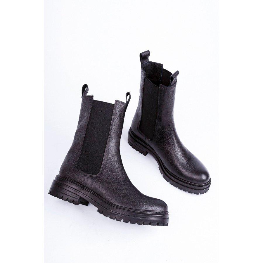 Women's Genuine Leather Casual Long Boots Long Chelsea