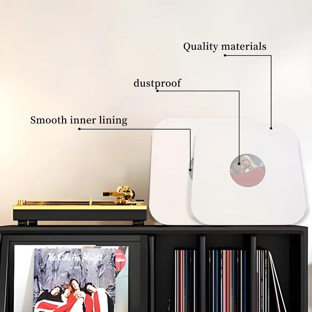 New 12 Inch Vinyl Record Storage Sleeves White With Poly-lined Kraft Paper Bags Anti-static LP Album Holder