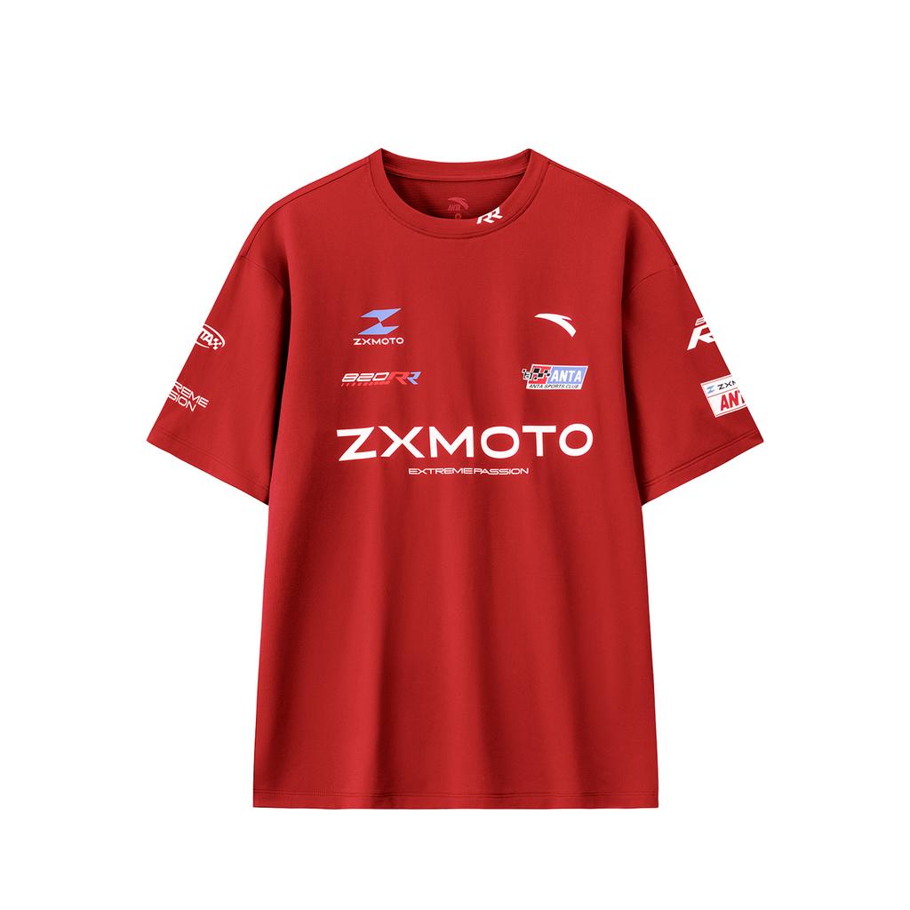 Anta × Zhang Xue Motorcycle Collaboration Series Moisture-Wicking Quick-Dry Short Sleeve T-Shirt Racing Style Casual Sports Top 97263820R-4