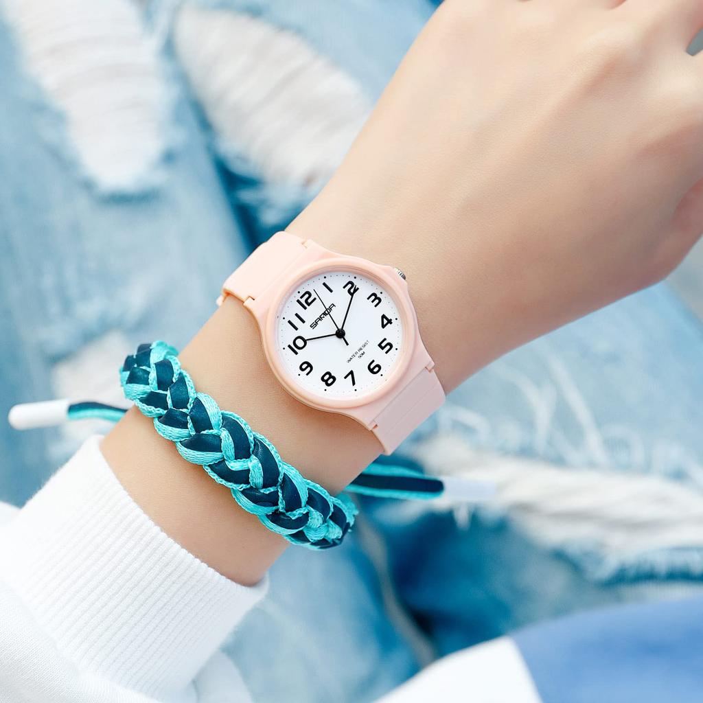 RORIOS and Analog Simple Stylish Quartz Popular with and Perfect for Casual Birthday Pink Men's Women's Watch, Design, Waterproof, Movement, Students,