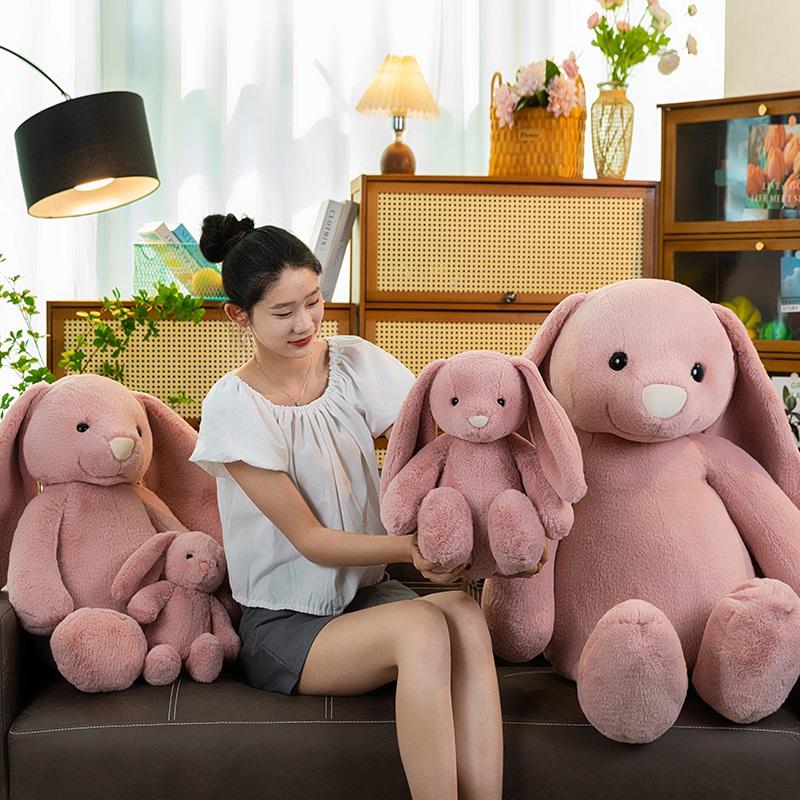 Kawaii Stuffed Long Ear Rabbit Plush Toy Bunny Cartoon Soft Doll Babies Girls Sleeping Companion Plush Doll Birthday Xmas Gift
