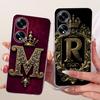 Transparent For Oppo PHS110 Cover For Oppo A1 5G Case Luxury Crown A-Z Letters 2D Flat Pattern Soft Phone Case