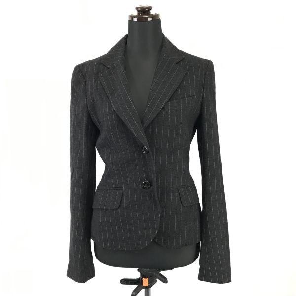 

theory Made in Japan Fully Lined Autumn Winter Single Blazer Jacket Women’s Size 2 M Dark Gray Stripe(USED)