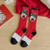 Snowflake Elk XmasTree Christmas Stocking Coral Fleece Thicken Floor Socks Fluffy Socks  For Women