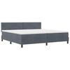 LED Box Spring Bed with Headboard Dark Grey 200 X 200 Cm Velvet