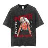 Kettensägenmann Power Blutdämon Anime T-Shirt 2026 Sommer Vintage Gewaschen Unisex Baumwolle Lockere Passform Kurzarm Streetwear Grafik