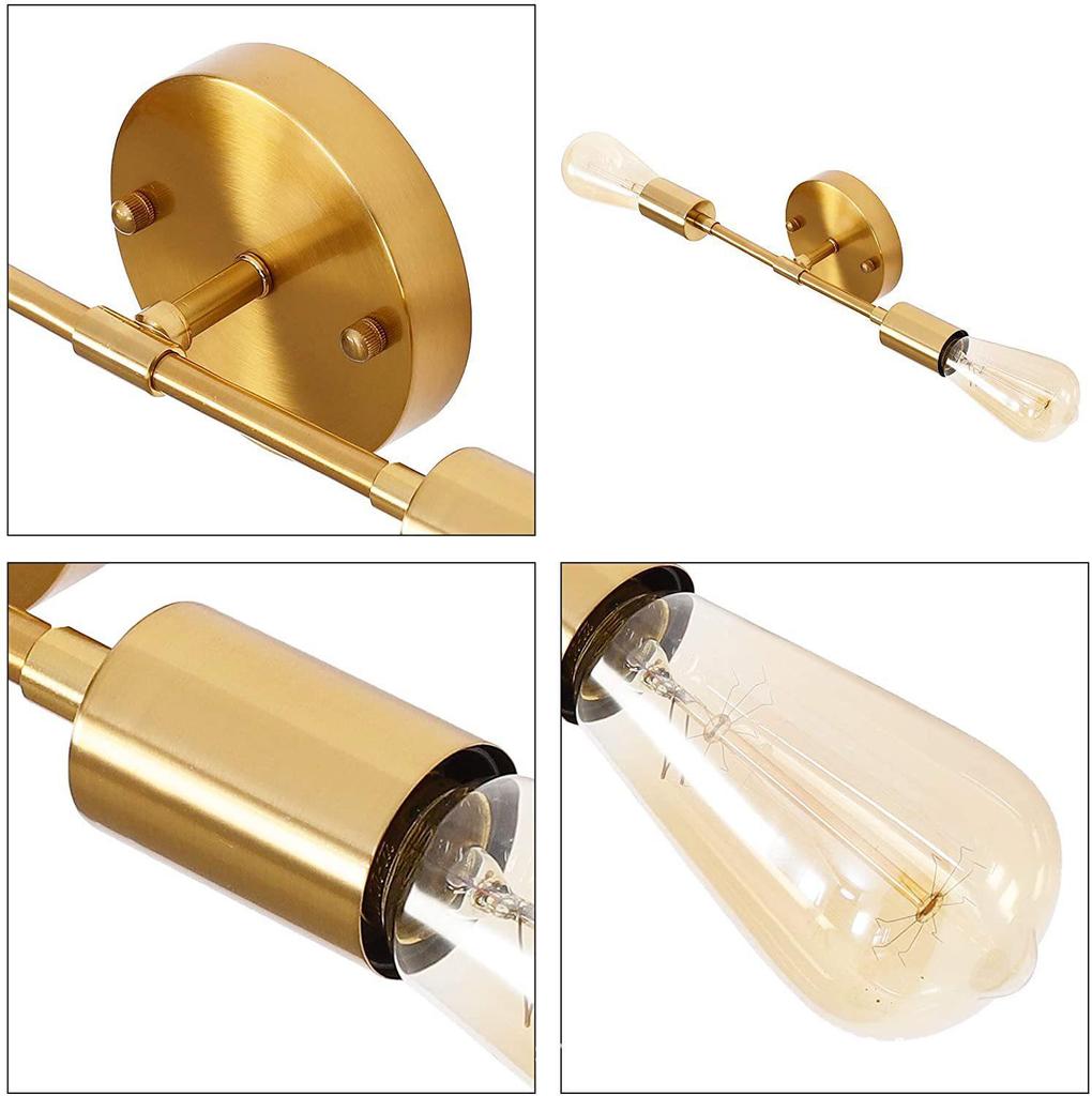 American-Style Industrial LED Double-Head Wall Lamp for Hallways, Bedrooms, and Bathroom Mirrors