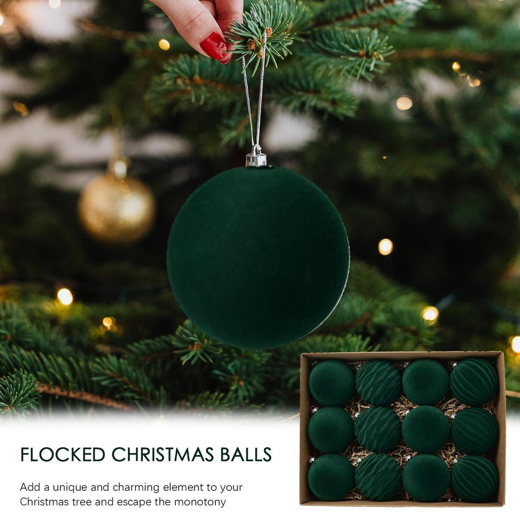 12 stuks 8cm Wijnrood Kerstbal Ornamenten Kerstboom Hanger 2025 Kerstfeest Decoratie 2026 Nieuwjaar Huisdecor