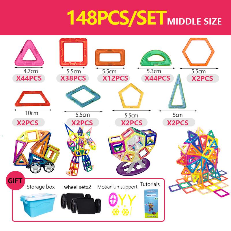 Stained Glass Magnetic Tile Building Blocks - Children's Educational Toy Set for Creative Play