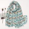 2024New Ethnic Print Beach Travel Scarf Women Tassel Fringed Shawl Seaside Holiday Sunscreen Beach Scarves 180*90cm