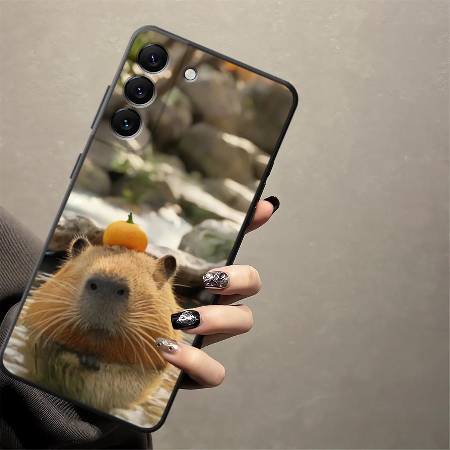 Case for Samsung Galaxy A06 A01 A02 A03 A50 A70 A05 A04 A30 A40 A10 A20 Note 20 Ultra 9 10 Soft Back Phone Cover Cute Capybara