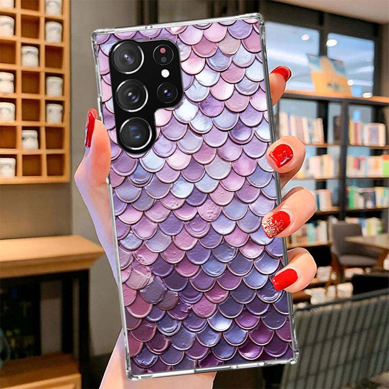 Fish Scale Pattern Mermaid Phone Case For Samsung Galaxy S26 S25 Edge S24 Ultra S23 S22 Plus S21 S20 FE Soft Fundas Shell Galaxy