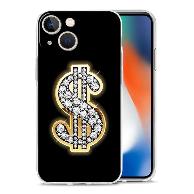 Handyhülle Für iPhone 17 Air Cases iPhone 16 15 12 13 14 Pro Max SE 7 8 Plus iPhone11 Klare Weiche Hülle Gold Geld Muster