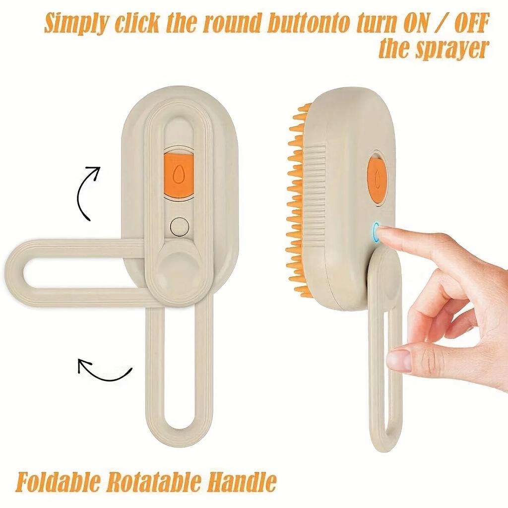 Pet Steam Hair Removal Brush, 3 In 1 Cat Steam Brush, Cat/Dog Bath Brush, Pet Cleaning Good Helper