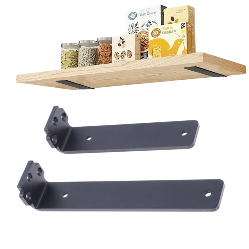 1 Set 5Mm Thicked Invisible L-Shaped Brackets Heavy Duty Cast Iron Floating Shelf Brackets For Kitchen Shelves Support