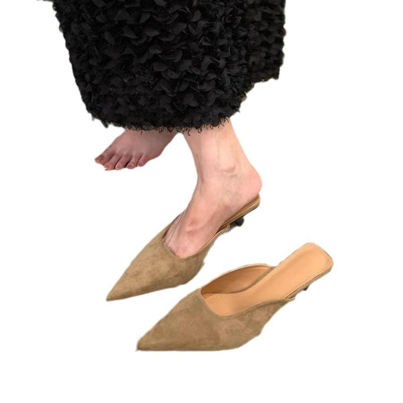 Sapatos Femininos Retrô Salto Baixo Estampa de Leopardo Chinelos Externos Moda Verão Sandálias de Temperamento Pumps Clássicos Elegantes para Uso Diário