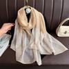 Brand Women Silk Scarf Female Stripe Foulard Femme Pashmina Shawls And Wrap Big Size Scaves Beach Towel Bandana Muslim Hijab