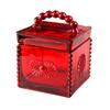 Artistic Square Candies Holder Clear Glass Featuring Intricate Embossed Detail Household Storage Jar