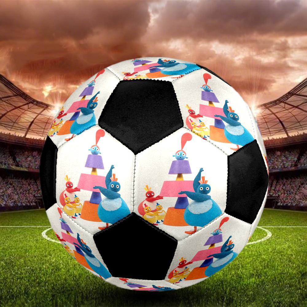 Twirlywoos Indoor Soccer Ball Colorful Machine Stitched PVC Size 5 Team Training Competition Ready Durable High-Bounce Cool Sports Gift