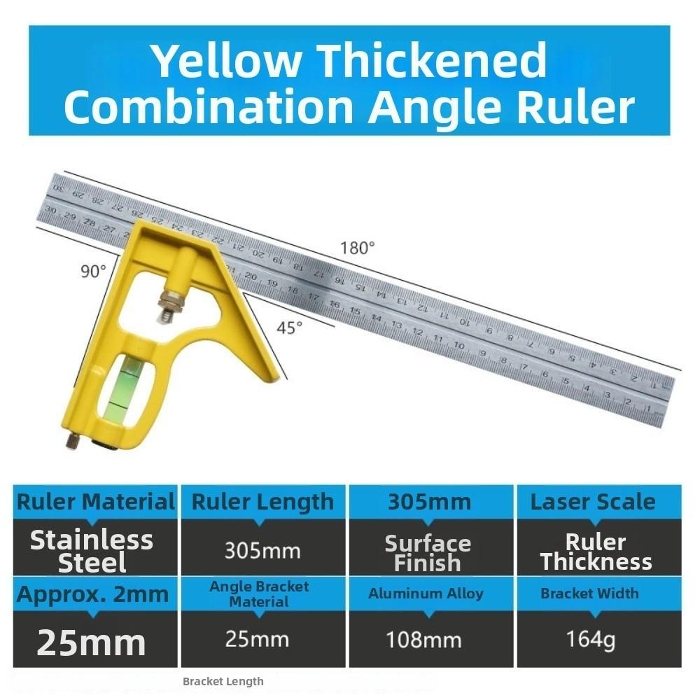 Adjustable Engineers Combination Try 90-degree Measuring Ruler New Horizontal Right Angle Ruler