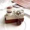 Mini Portachiavi Ciondolo Tazza da Caffè in Resina Decorazione per Borsa Ciondolo per Telefono Regalo per Amanti del Caffè Amici Colleghi Natale
