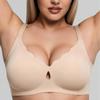 Wirefree Push Up Bra Women Soft Support 3/4 Cup Seamless Large Size Comfortable Thin Molded With Removable Straps
