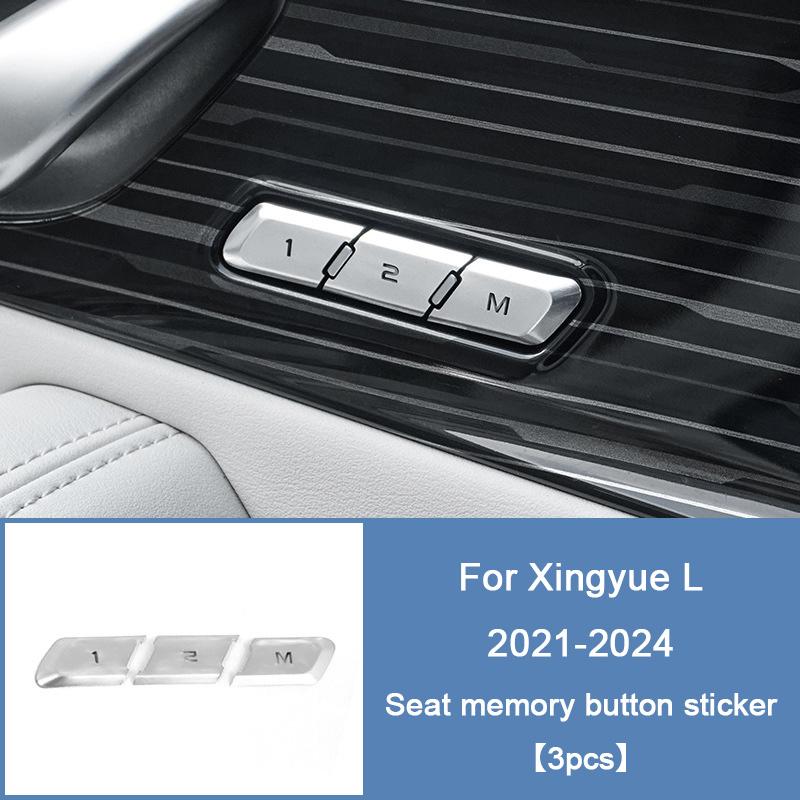 For Geely Xingyue L 2021 2022 2023 2024 Interior Accessory Car Center Console AC Button Sticker Window Lift Buttons Trim Cover