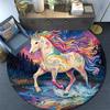 Fantasy Horse Round Area Rug,Carpet Rug for Living Room Bedroom Sofa Playroom Decor,Non-slip Floor Mat
