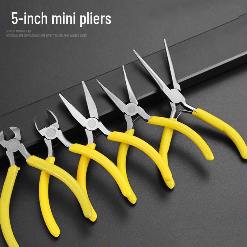 5-inch Mini Pliers Set: Needle-Nose, Bent-Nose, Wire Cutters for Jewelry Beading & DIY.