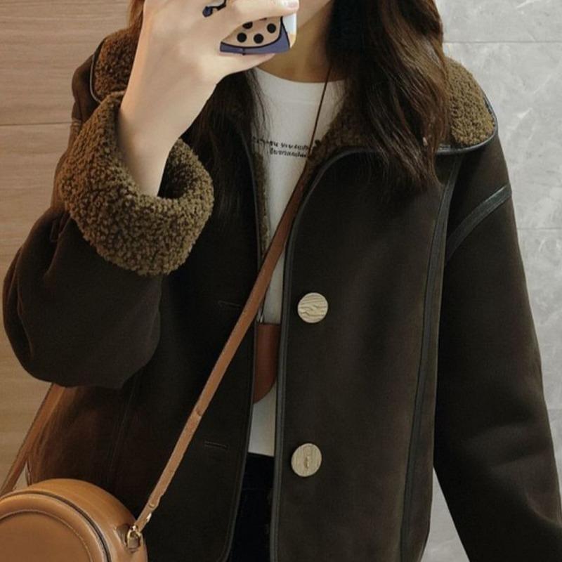 Women S Fashion Faux Fur Collar Warm Casual Coat