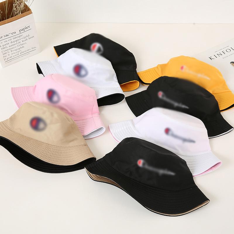 Double-sided fisherman's basin hat women's hat fashion letter embroidery quality hat personality trend hat