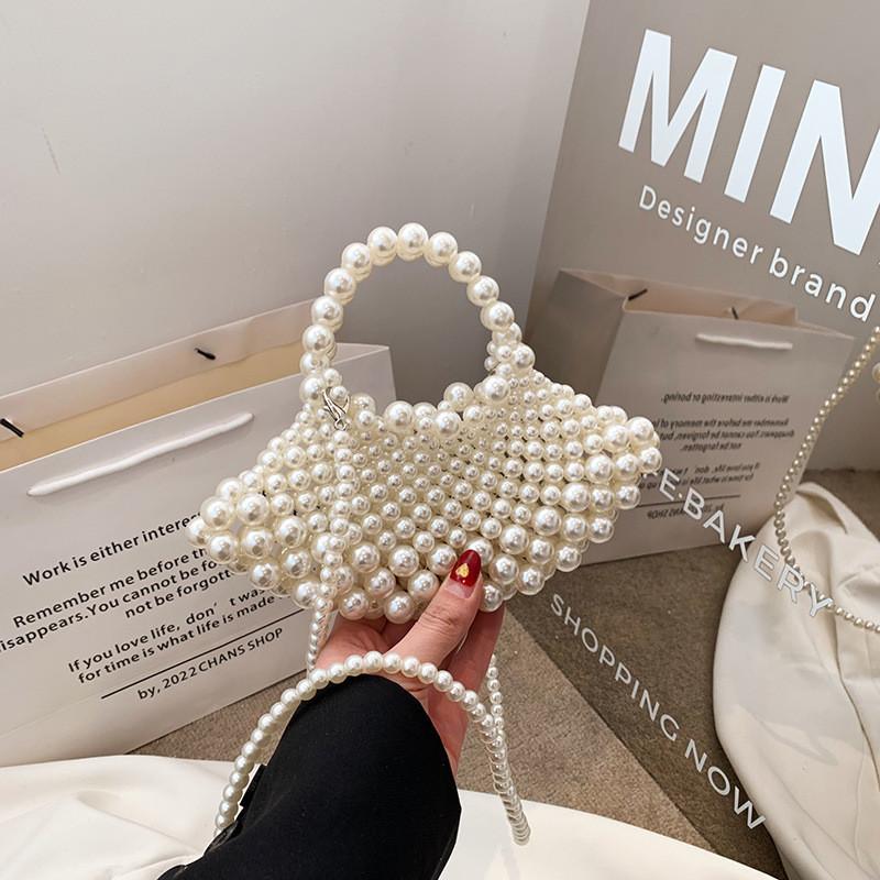 Trendy Korean Style Children's Shell Bag With Pearls For Fashionable Little Girls