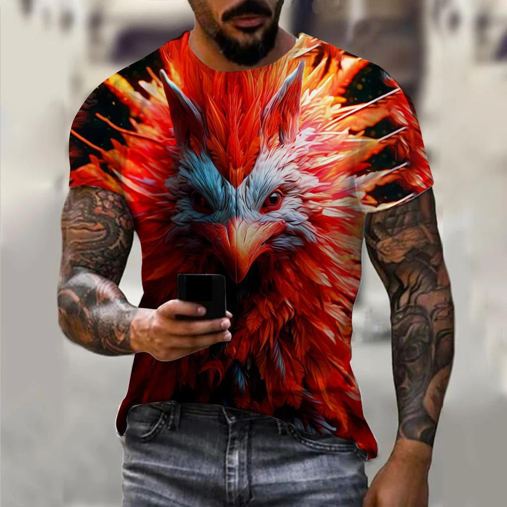 Tricou bărbați pentru bărbați Tricouri grafice cu cocoș cu animale imprimate 3D Topuri supradimensionate Tricouri cu mâneci scurte de stradă Îmbrăcăminte bărbătească de vară