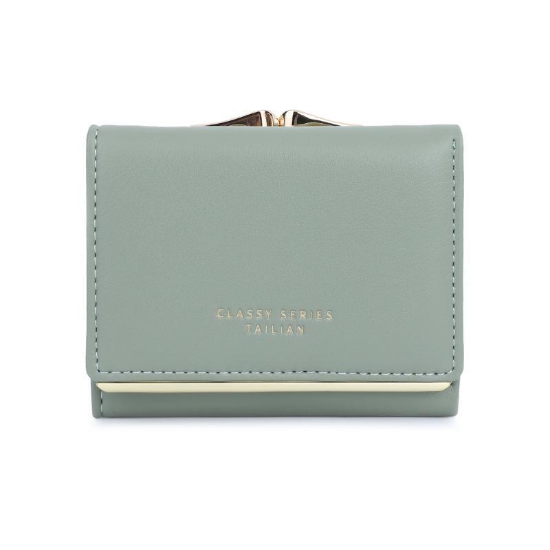 Женский короткий модный кошелек Tailian — милый, универсальный, многофункциональный кошелек для студентов зелёный