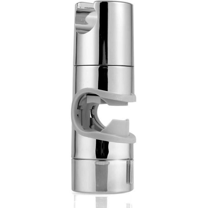 Support Universel Pomme de Douche en ABS Douchette Pommeau Barre Fixation - gris - Inox texturé - Lisse