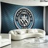 Manchester City FC Logo Wall Tapestry Aesthetic Wall Hanging Printed Fabric Blanket Decorative Tapestries for Bedroom Living Room Home Decor