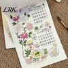 Artistic Hanging Calendar 2027 Wall with Wind And Flower Illustrations, Hand-Painted Retro Linen Personalized Office Planner Texture Paper,