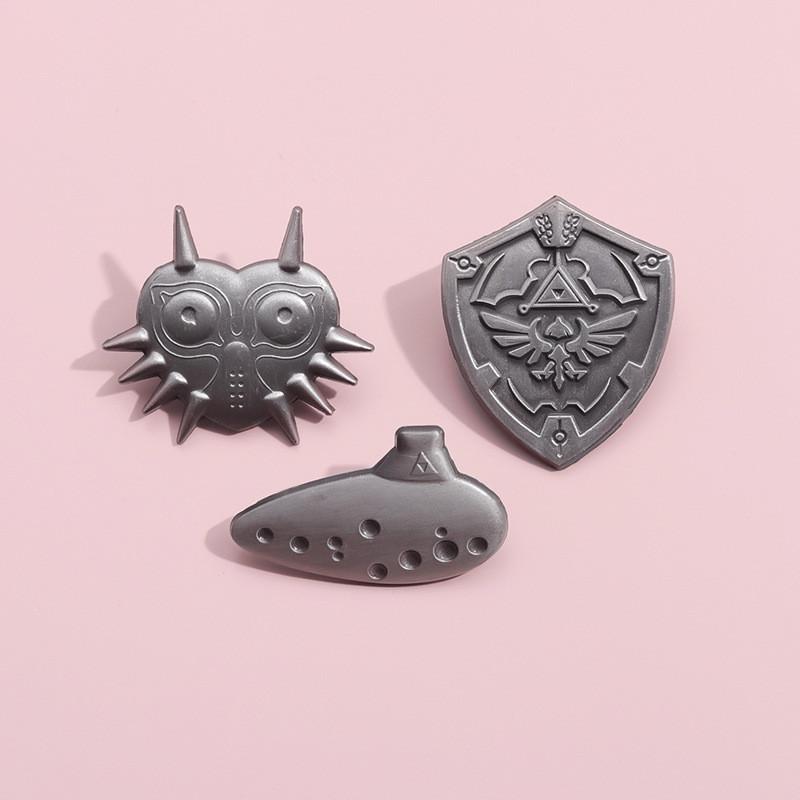 Shield Whimsical Alloy Badge Brooch With Cartoon Design For Contemporary Lovers Fashion