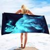 Wolf Beach Towel,Microfiber Bath Towel Gifts for Boys Kids,Funny Animals Sand Free Quick Dry Travel Towels for Men's Pool Sports