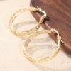 Vintage Golden Plated Hand- Carved Hollow Hoop Earrings for Women  Classic Daily Banquet Jewelry Accessories Crafts Gifts