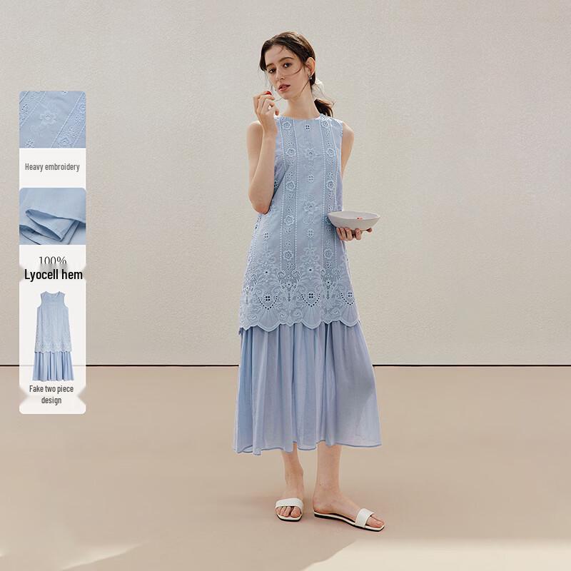 

Платье-жилет INMAN с вышивкой, имитирующее комплект из двух предметов L