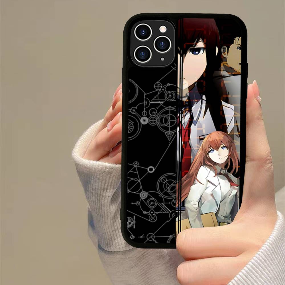 Anime Steins Gate Phone Case Silicone PC+TPU For For iPhone 11 12 13 14 15 16 Plus Pro Max Cover