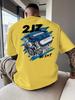 Motor Neues Herren Grafik T-Shirt 2JZ NORST Motor Rückendruck Marineblau Lässiges Kurzarm-T-Shirt Atmungsaktives Rundhals Sommer Oberteil