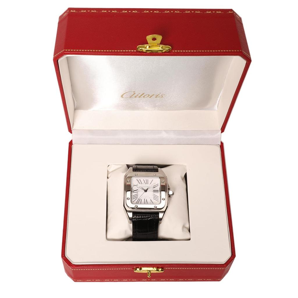 Watch OMECO Clitoris Mankos100 Japanese Movement Luxury Watch Watch Omeko Clock Men's Men's (Silver)