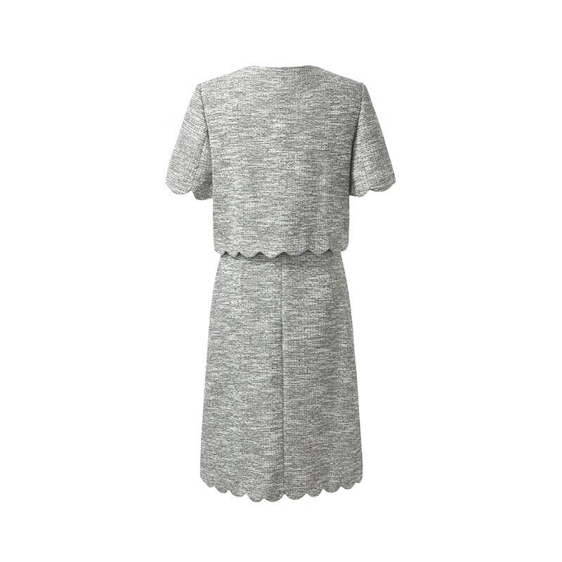 GOELIA Lace Trim Faux Two-Piece Dress