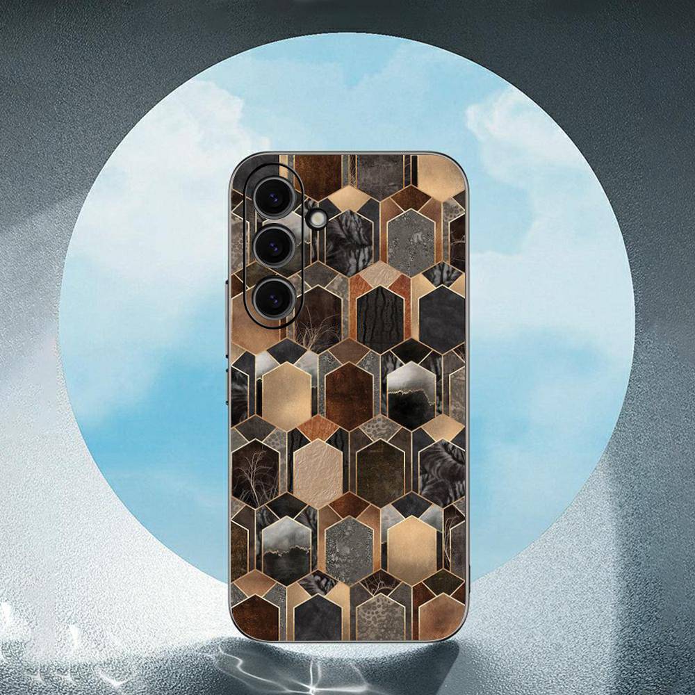 Marbled Pattern For Samsung Galaxy S25 S24 S23 Ultra S22 S21 Plus S20 Black Soft Silicone Protective Case