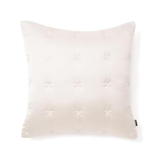 Francfranc Shiny Cross Quilt Cushion Cover 45cm x 45cm Ivory (B-081)