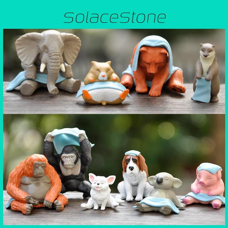 Animal Steam Sauna Figures Mini Figures Desktop Decor Collectible Toys Desk
