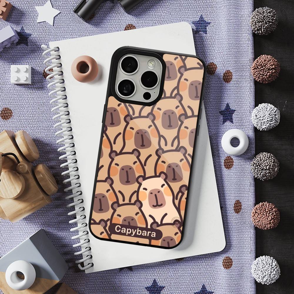 Cute Cartoon Capybara For iPhone 12,Pro,16,15,Mini,13,17,Max,11,14,Plus,For Magsafe,Magnetic Wireless Charging Case